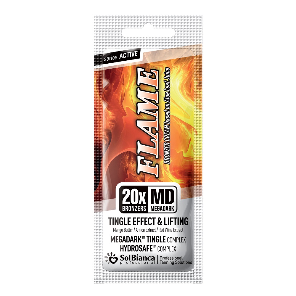 Крем для загара в солярии SolBianca “Flame” с тингл-эффектом15 мл Саше
