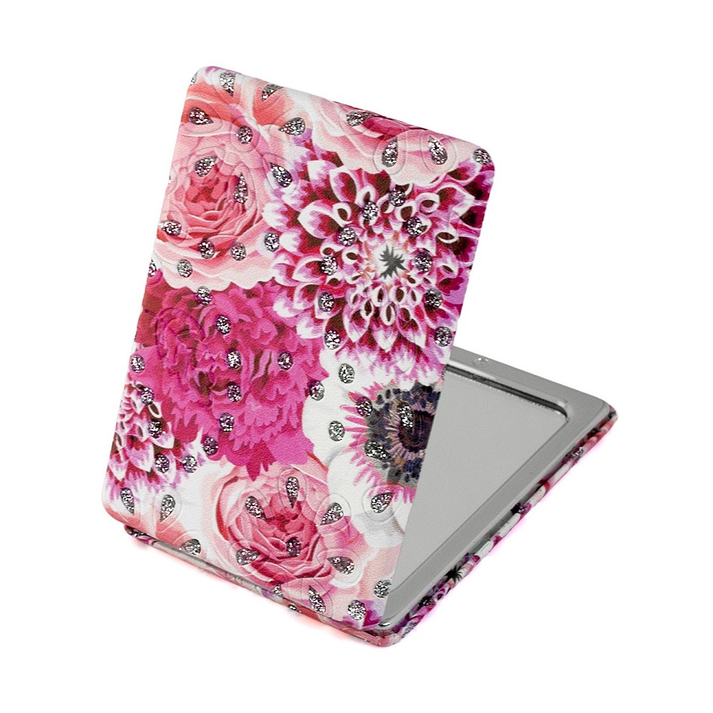 Зеркало компактное Weisen WSPK-141-2 Розы двухстороннее прямоугольное