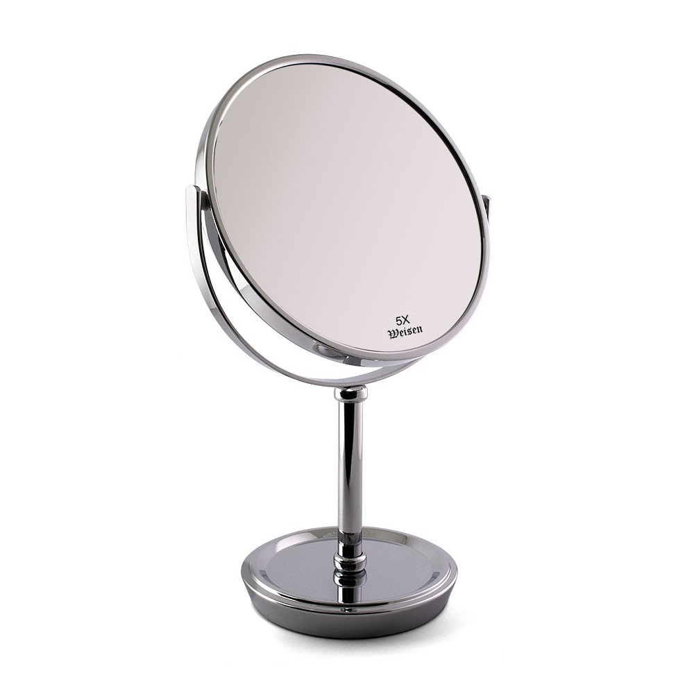 Зеркало настольное Weisen BIC-1118B Silver 5X-увеличение