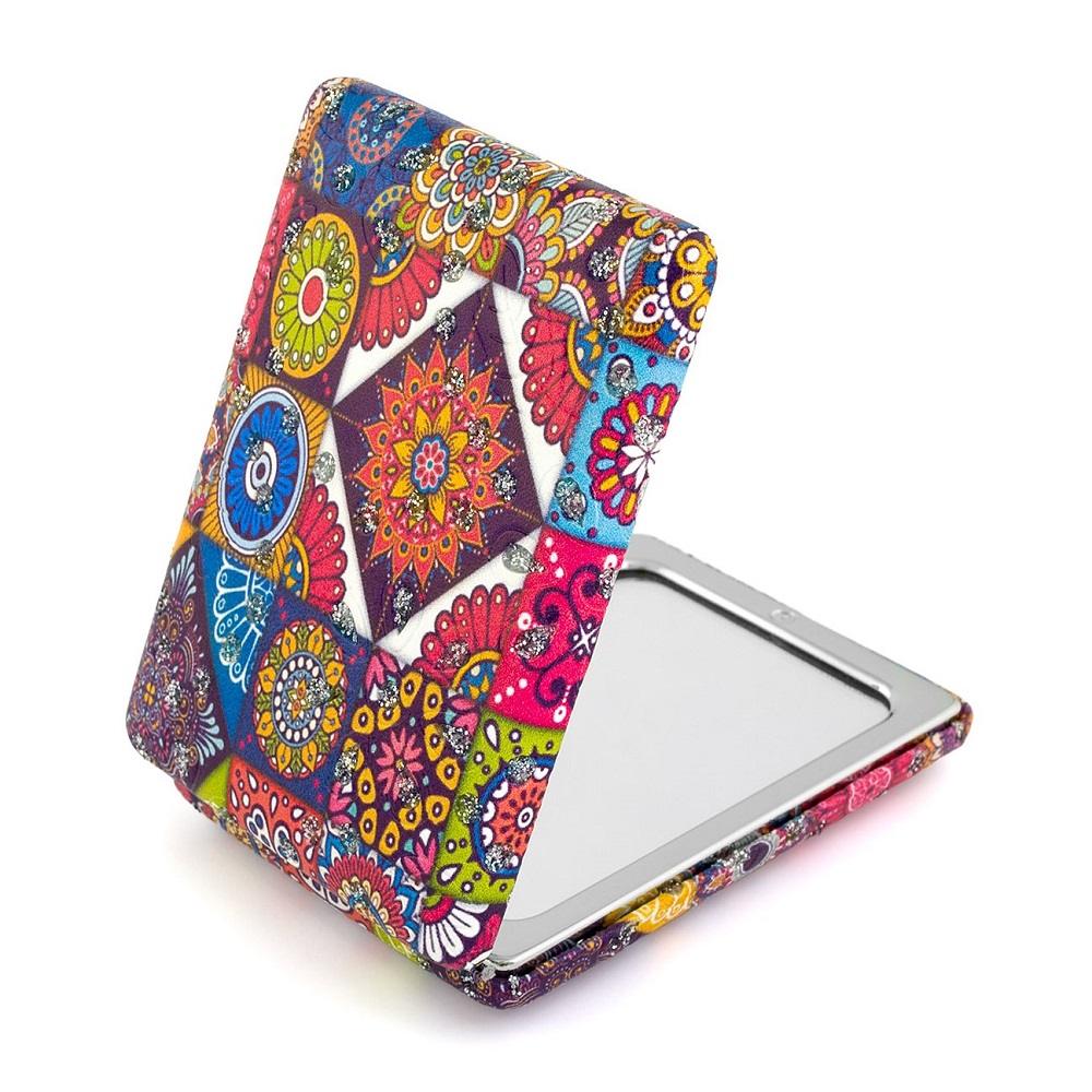 Зеркало компактное Weisen WSPK-132-1 Пэчворк двухстороннее прямоугольное