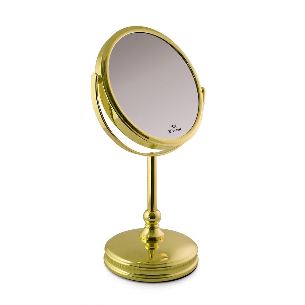 Зеркало настольное Weisen HIC-1059E Gold 5X-увеличение
