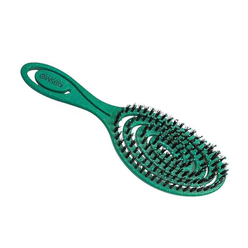 Расческа массажная спиральная комбинированная зелёная KosmoShtuchki