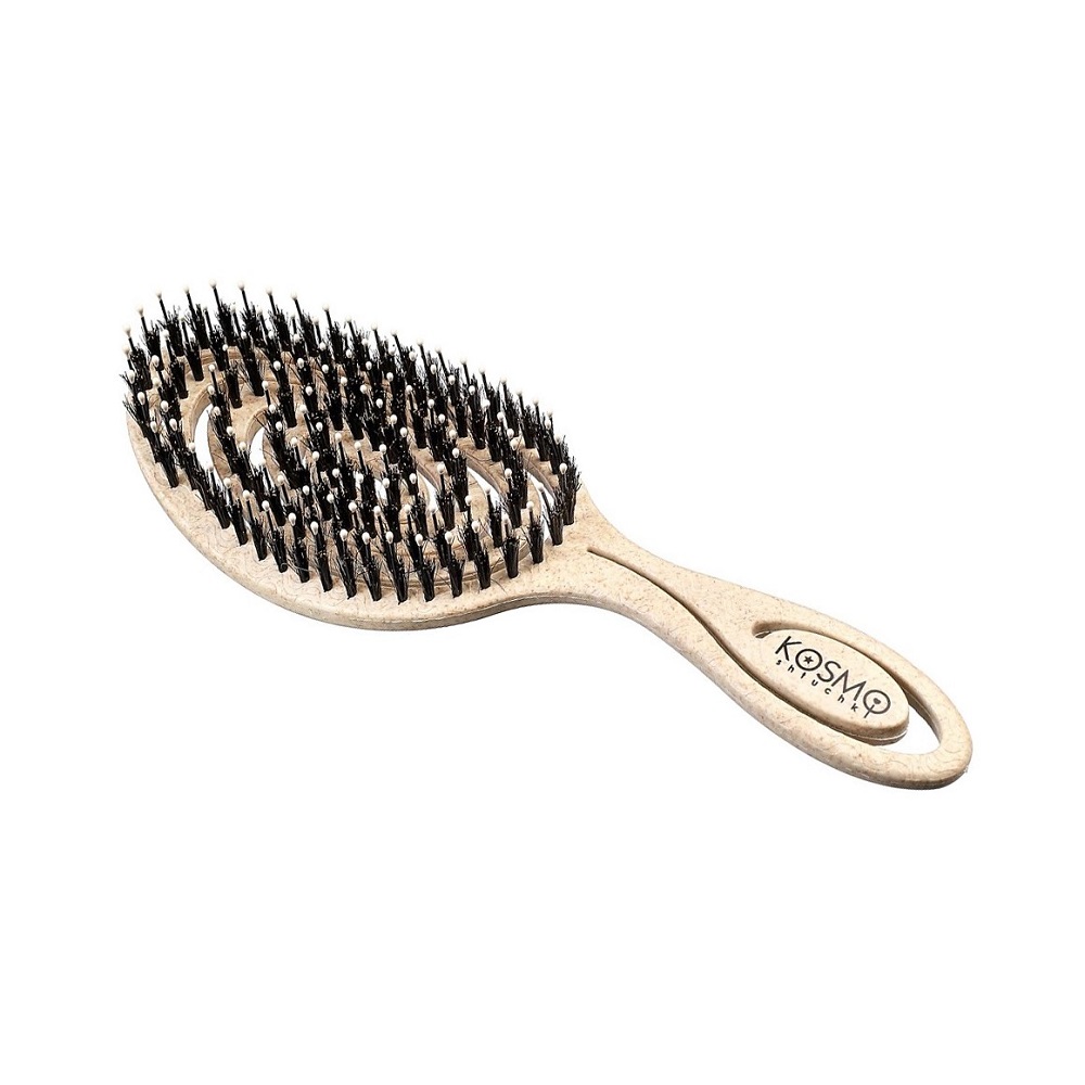 Расческа массажная спиральная комбинированная бежевая KosmoShtuchki